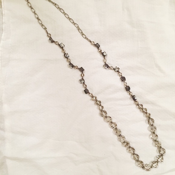 LOFT Jewelry - LOFT Silver/Clear Long Beaded Necklace